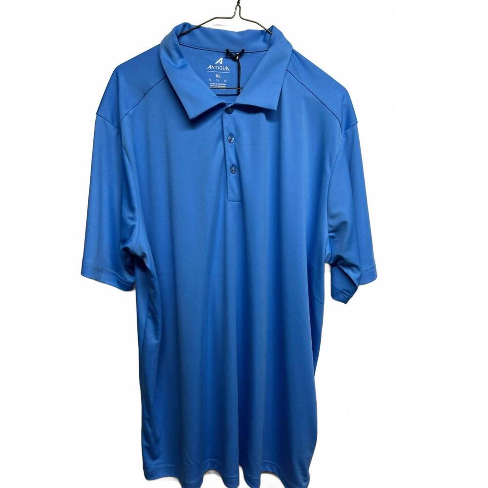 NEW ANTIGUA APPAREL men's layout polo shirt in blue